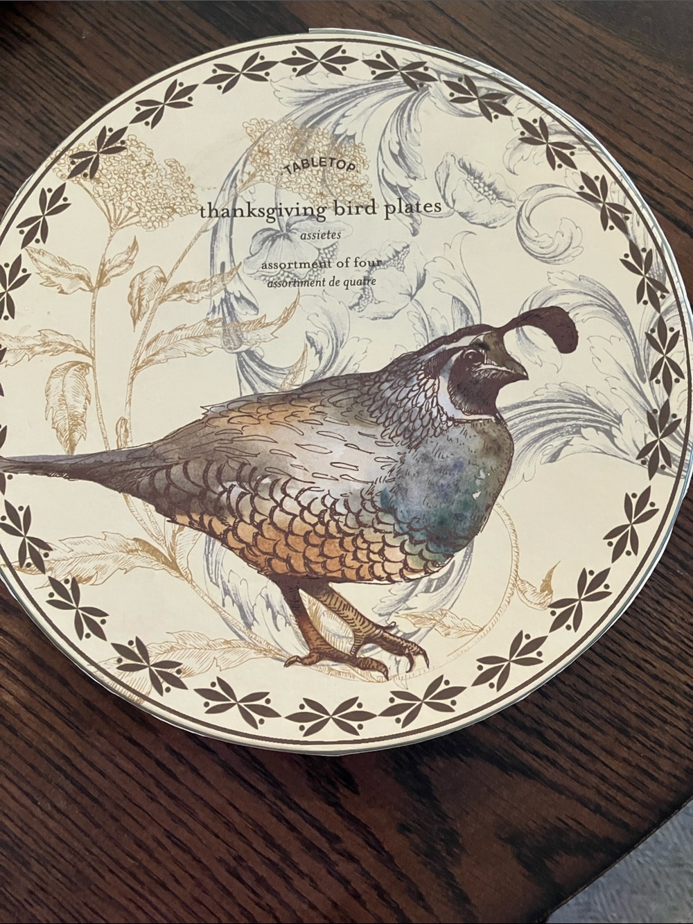 Pottery Barn Tabletop Thanksgiving Bird Plates
